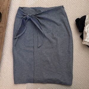 Club Monaco Navy Striped Pencil Skirt